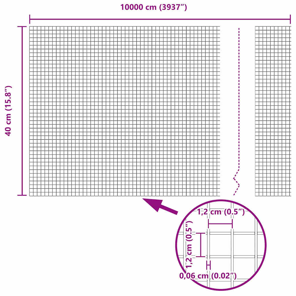 Zavarena žičana ograda s postom 100 x 0,4 m Srebrna Mreža