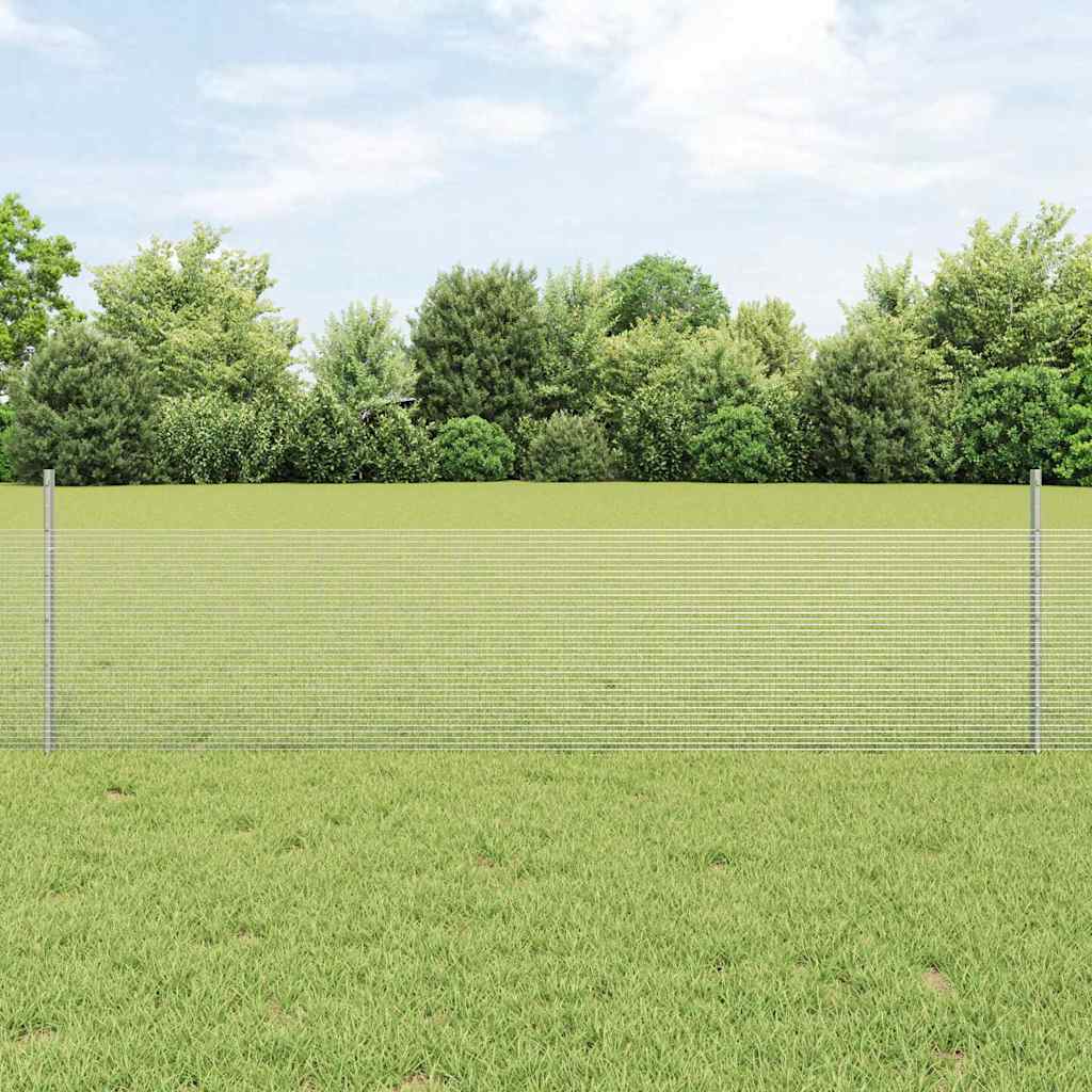 Zavarena žičana ograda s postom 100 x 0,5 m Srebrna Mreža