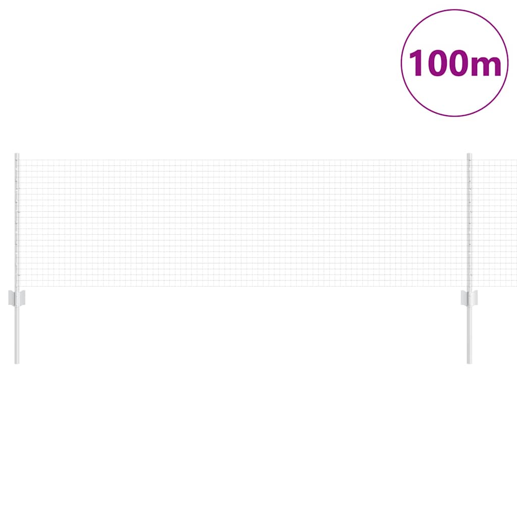 Zavarena žičana ograda s postom 100 x 0,6 m Srebrna Mreža
