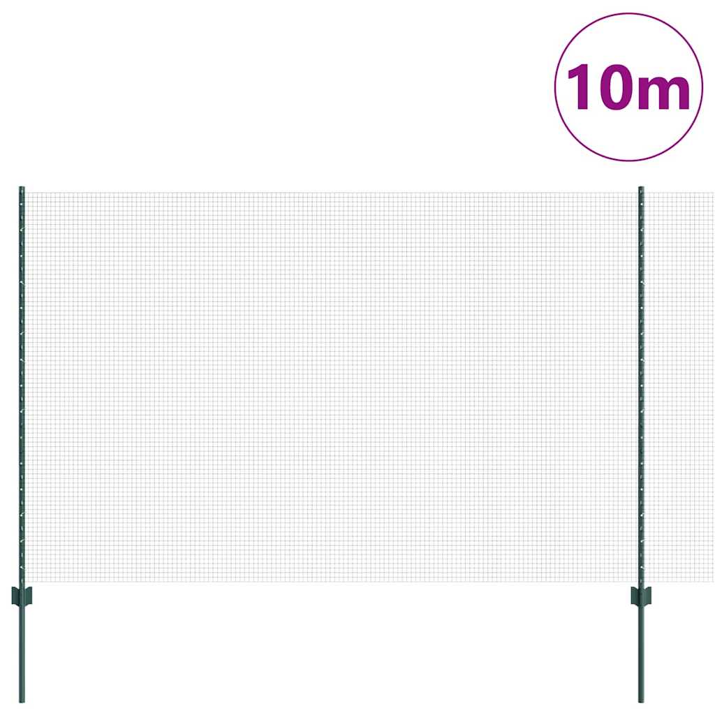 Zavarena žičana ograda s postom 10 x 1,5 m Zelena Mreža