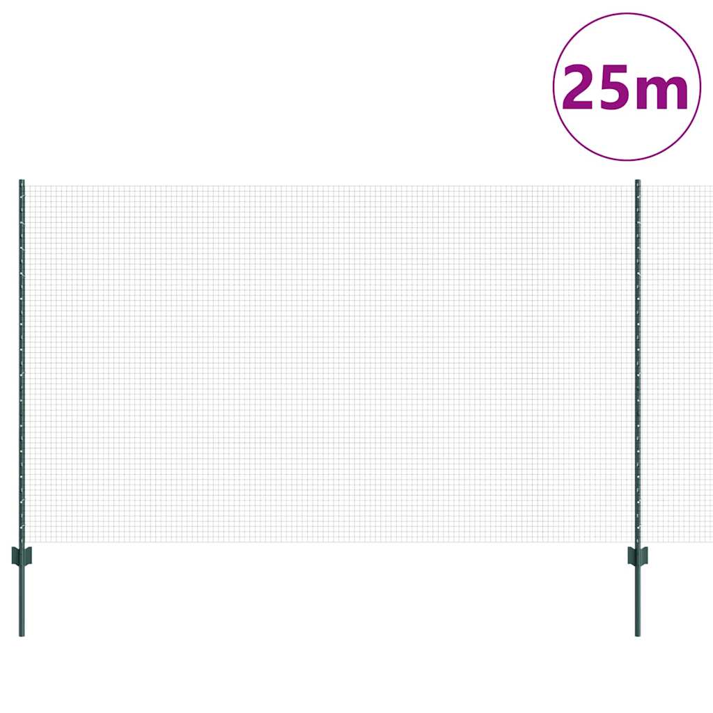 Zavarena žičana ograda s postom 25 x 1,4 m Zelena Mreža