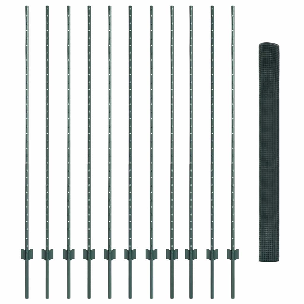Zavarena žičana ograda s postom 25 x 1,5 m Zelena Mreža