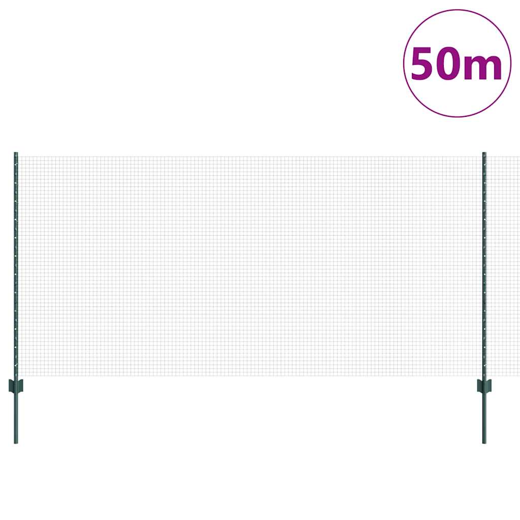 Zavarena žičana ograda s postom 50 x 1,2 m Zelena Mreža