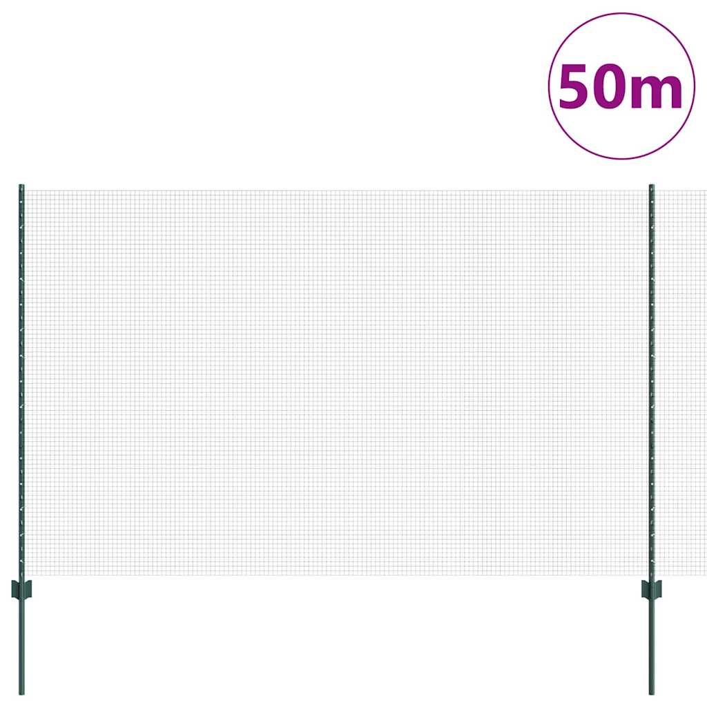 Zavarena žičana ograda s postom 50 x 1,5 m Zelena Mreža