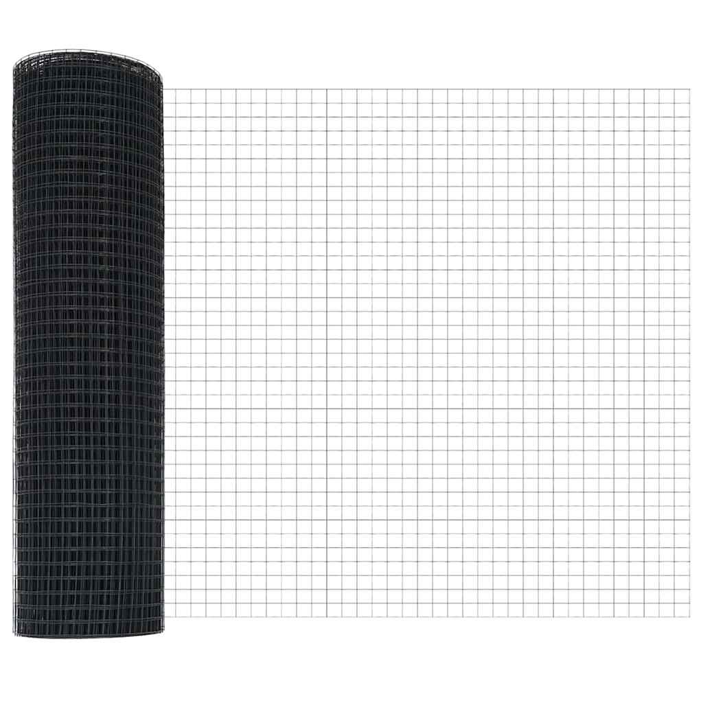Zavarena žičana ograda s postom 10 x 0,6 m Siva Mreža