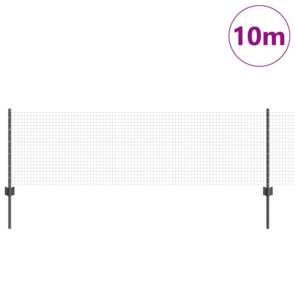Zavarena žičana ograda s postom 10 x 0,6 m Siva Mreža