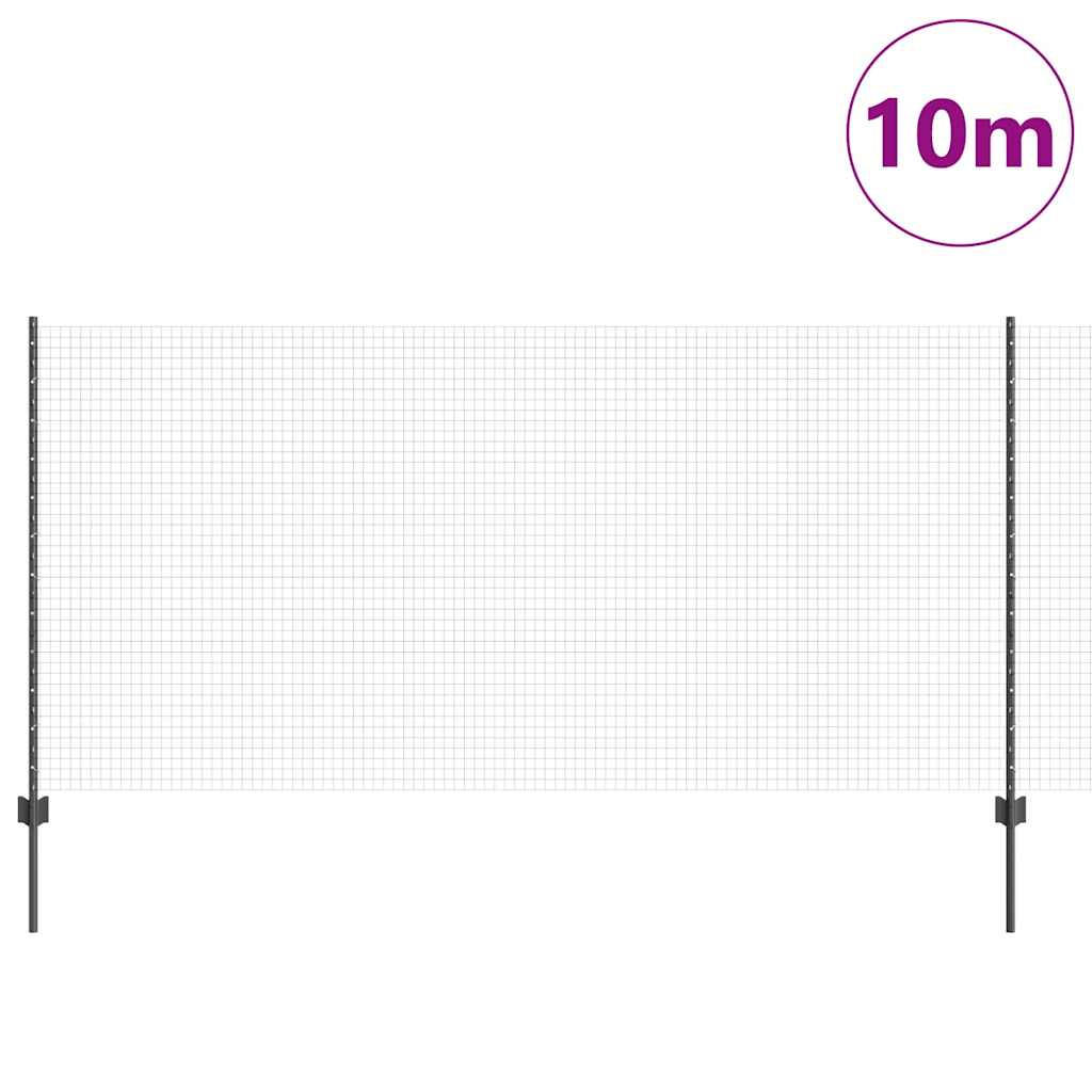 Zavarena žičana ograda s postom 10 x 1,2 m Siva Mreža