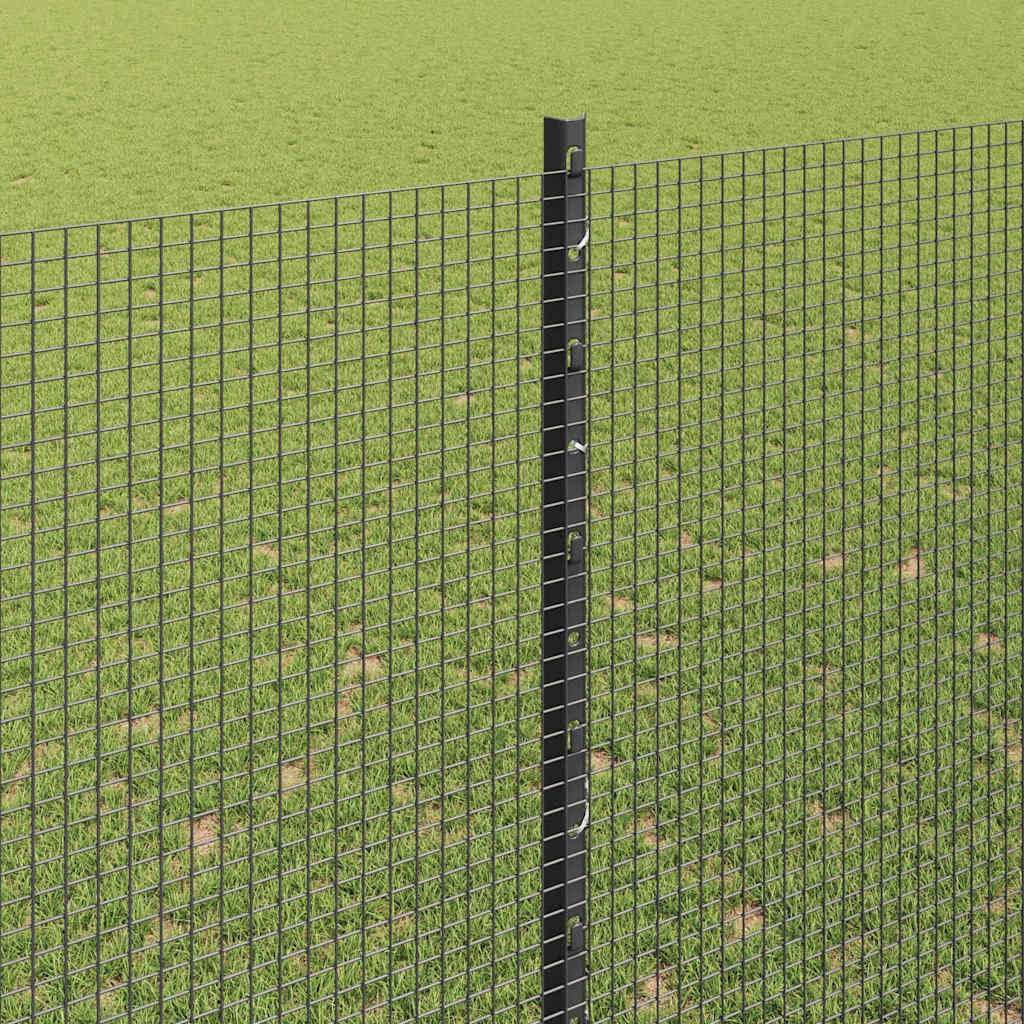 Zavarena žičana ograda s postom 10 x 1,5 m Siva Mreža