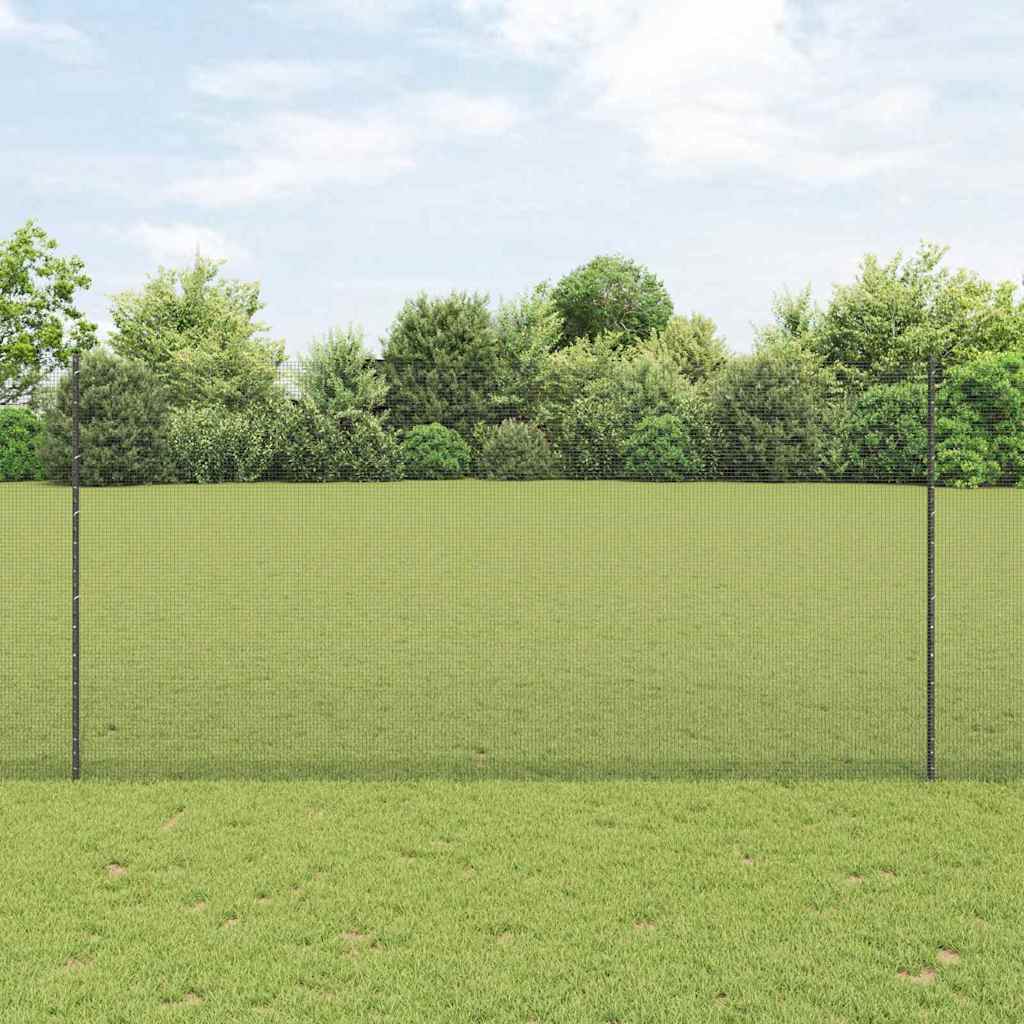 Zavarena žičana ograda s postom 10 x 1,5 m Siva Mreža