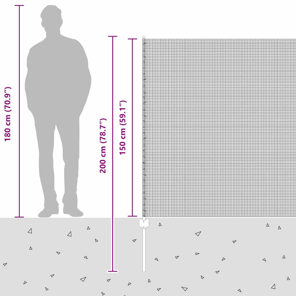 Zavarena žičana ograda s postom 10 x 1,5 m Siva Mreža