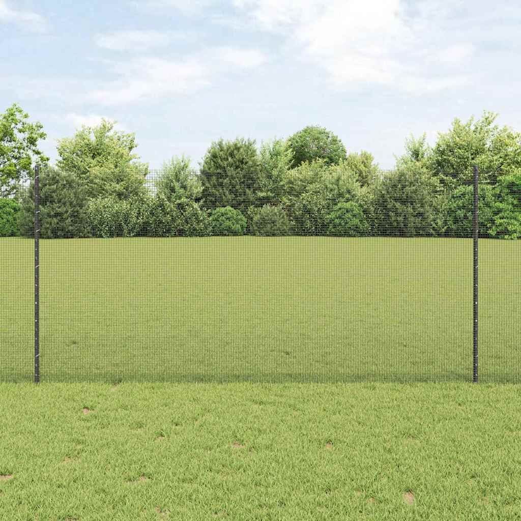 Zavarena žičana ograda s postom 25 x 1,2 m Siva Mreža