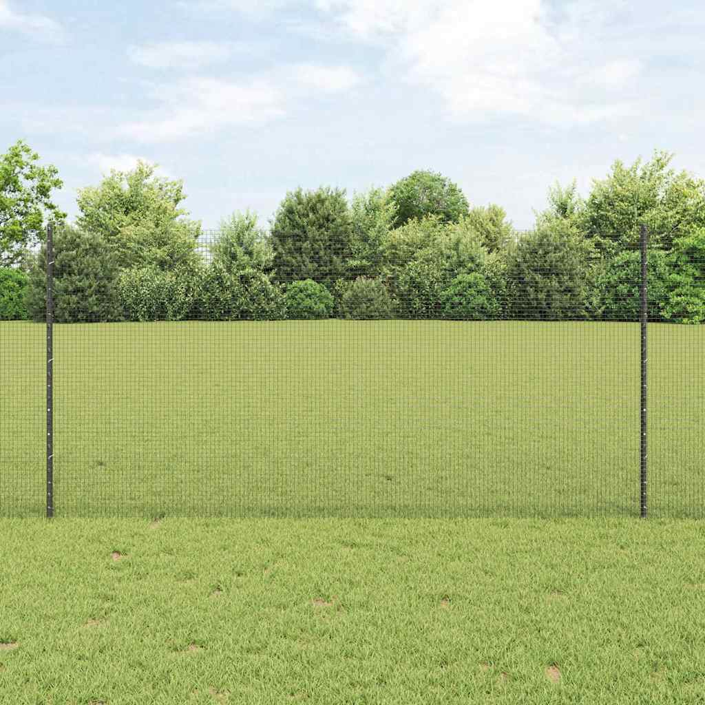 Zavarena žičana ograda s postom 25 x 1,2 m Siva Mreža