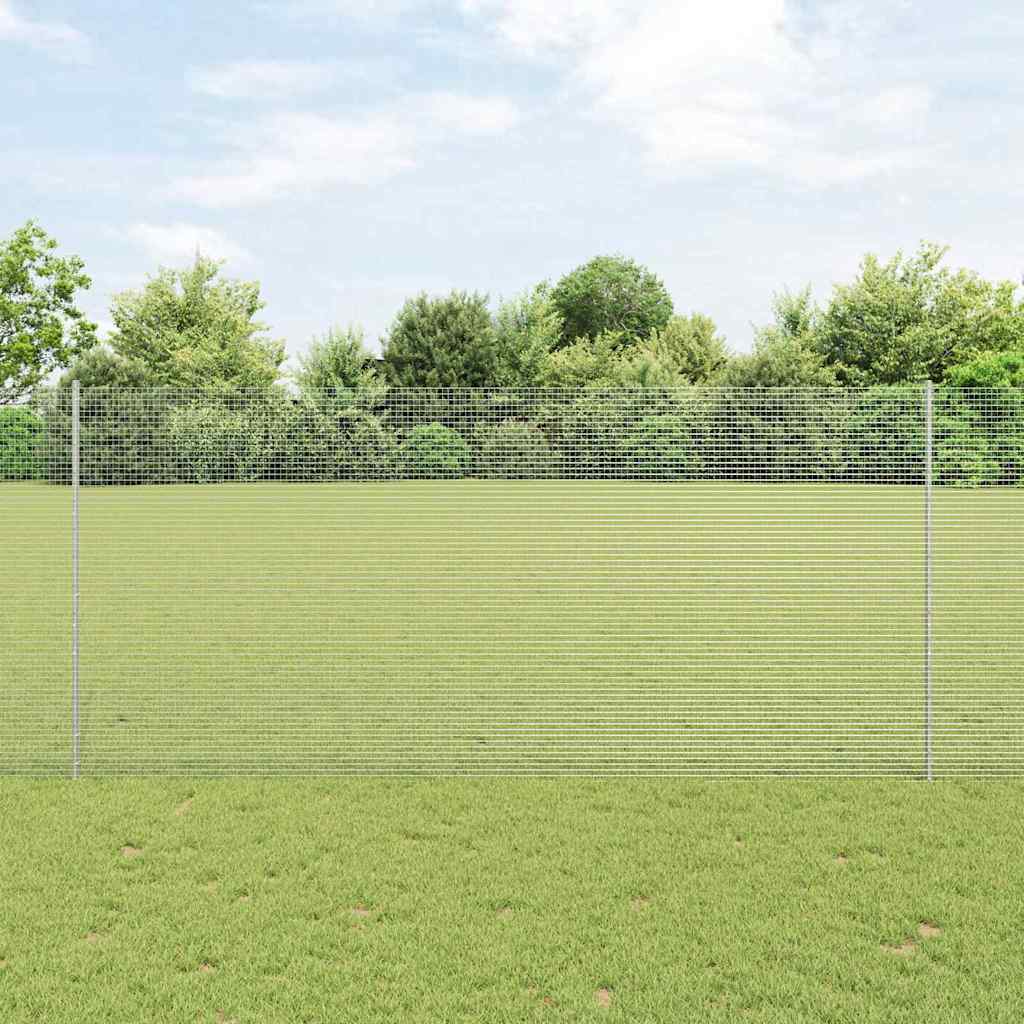 Zavarena žičana ograda s postom 25 x 1,4 m Siva Mreža