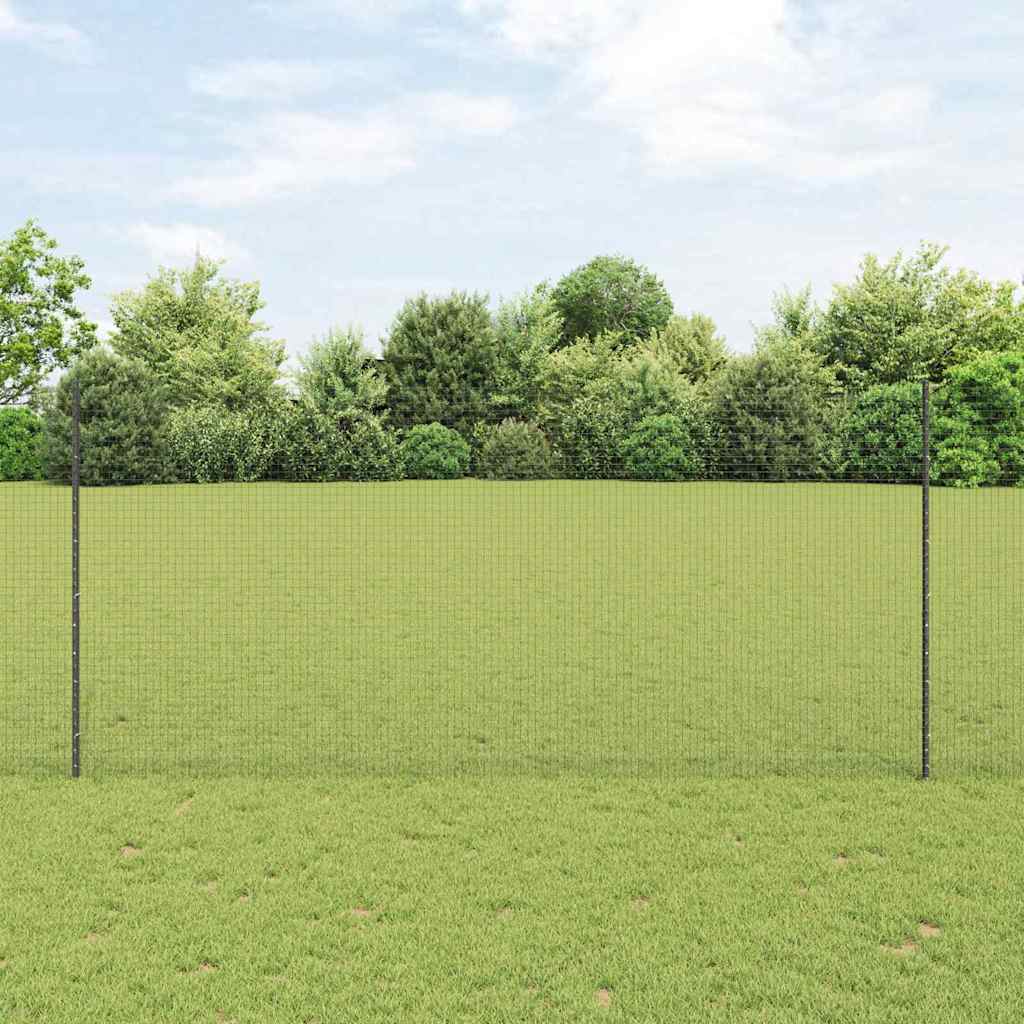 Zavarena žičana ograda s postom 25 x 1,4 m Siva Mreža