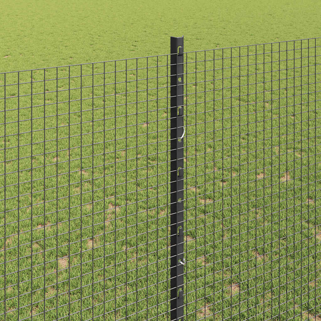 Zavarena žičana ograda s postom 25 x 1,6 m Siva Mreža