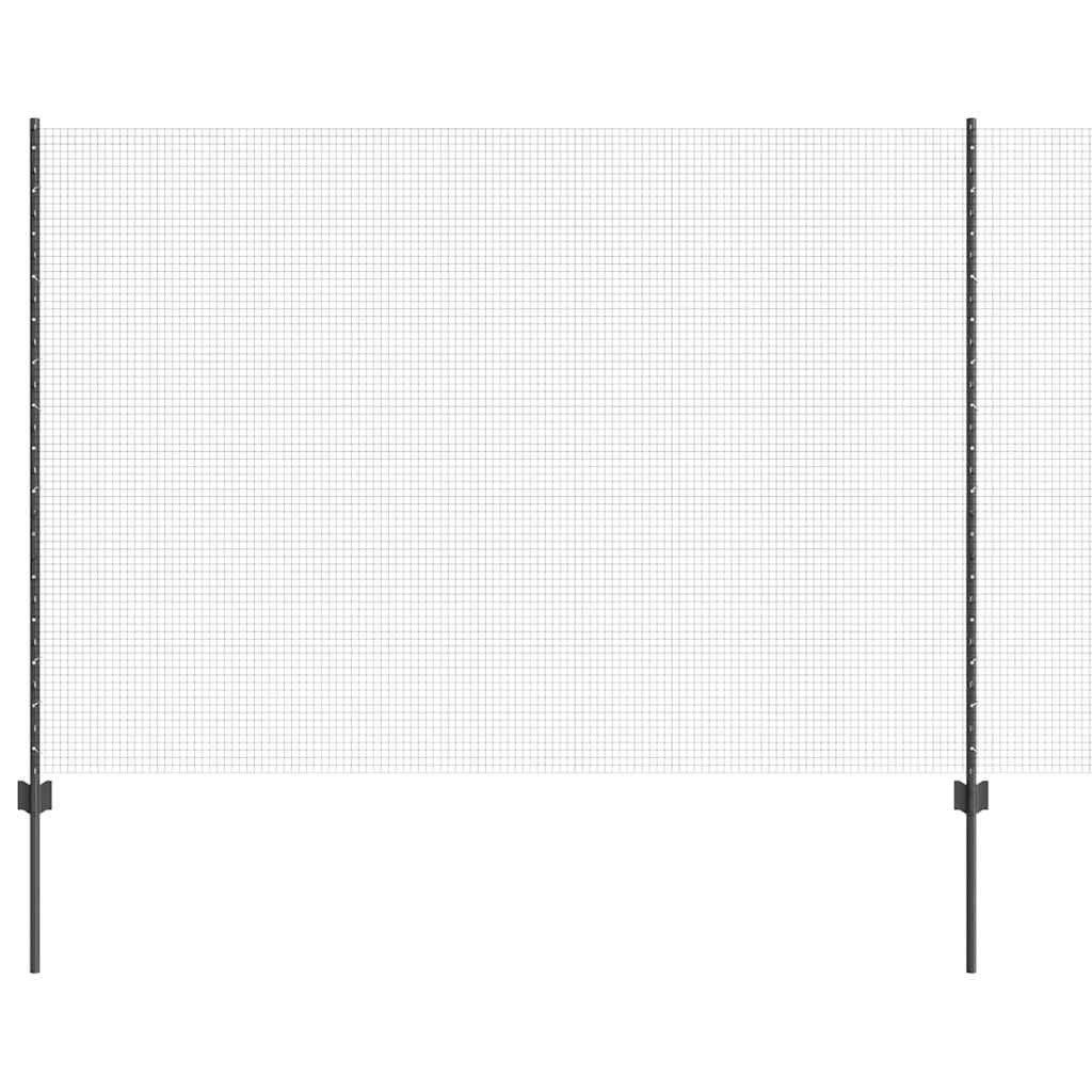Zavarena žičana ograda s postom 25 x 1,6 m Siva Mreža