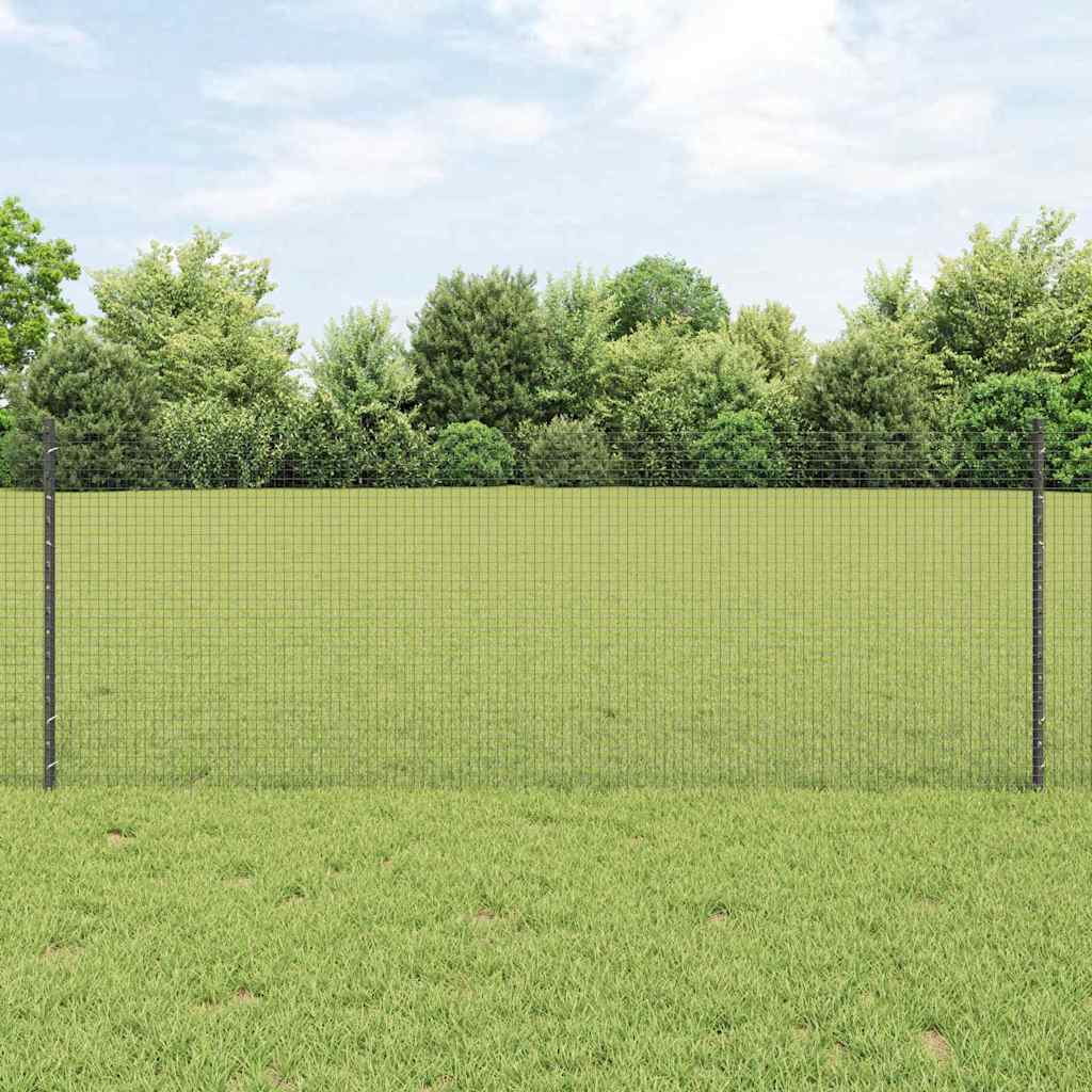 Zavarena žičana ograda s postom 50 x 0,8 m Siva Mreža