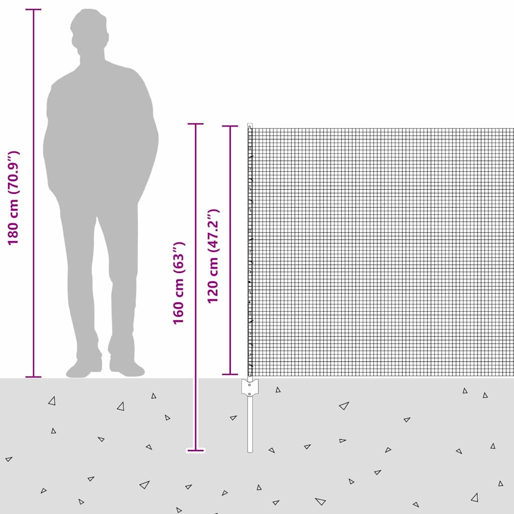 Zavarena žičana ograda s postom 50 x 1,2 m Siva Mreža