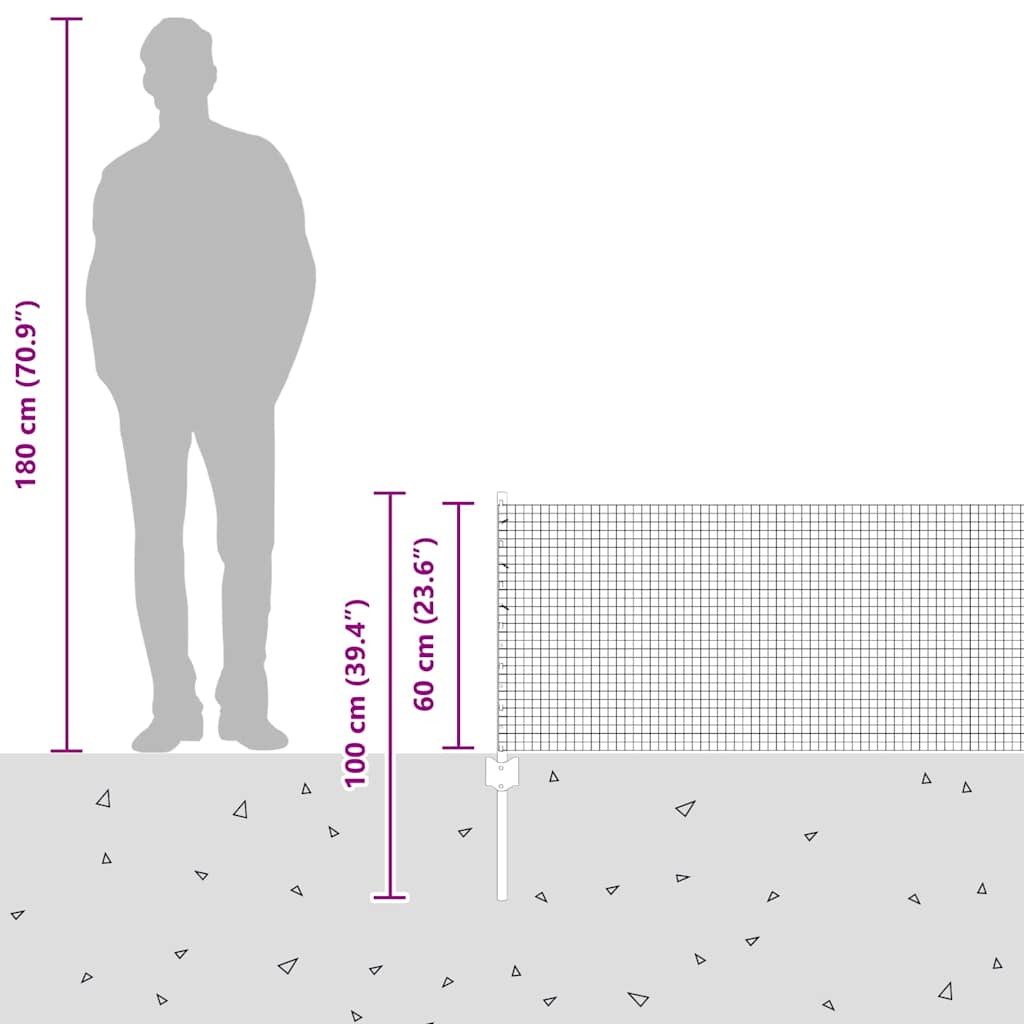 Zavarena žičana ograda s postom 100 x 0,6 m Siva Mreža