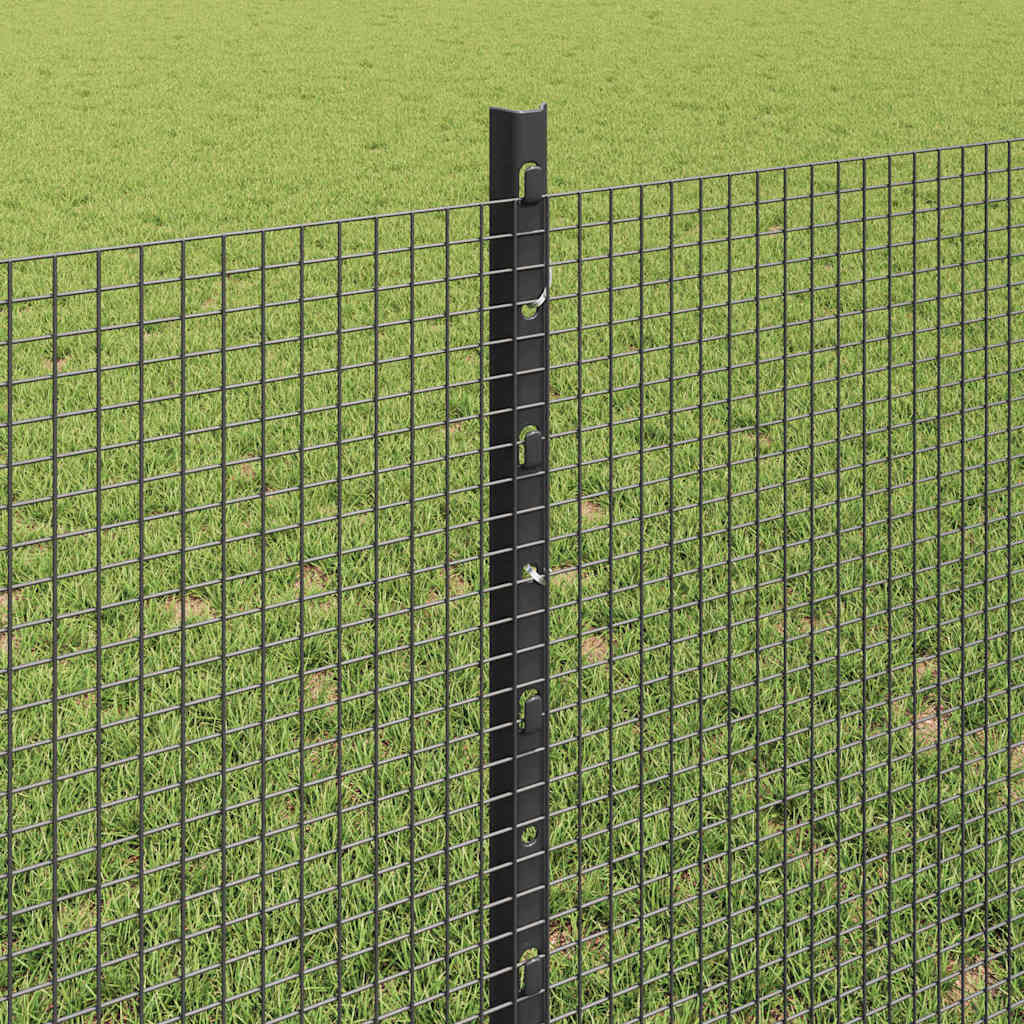 Zavarena žičana ograda s postom 100 x 0,8 m Siva Mreža