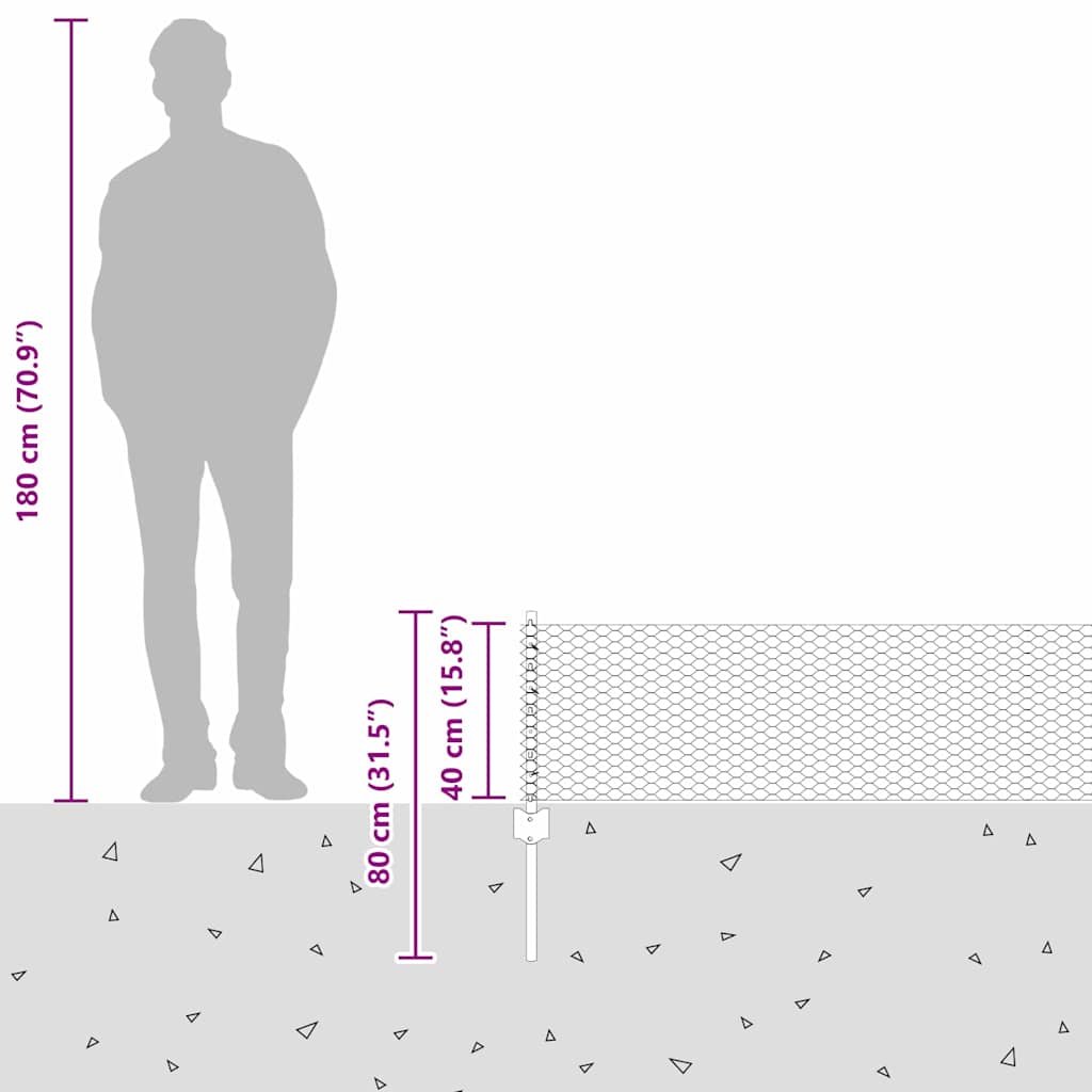 Zavarena žičana ograda 10 x 0,4 m (Š x V) Čelik premazan PVC-om