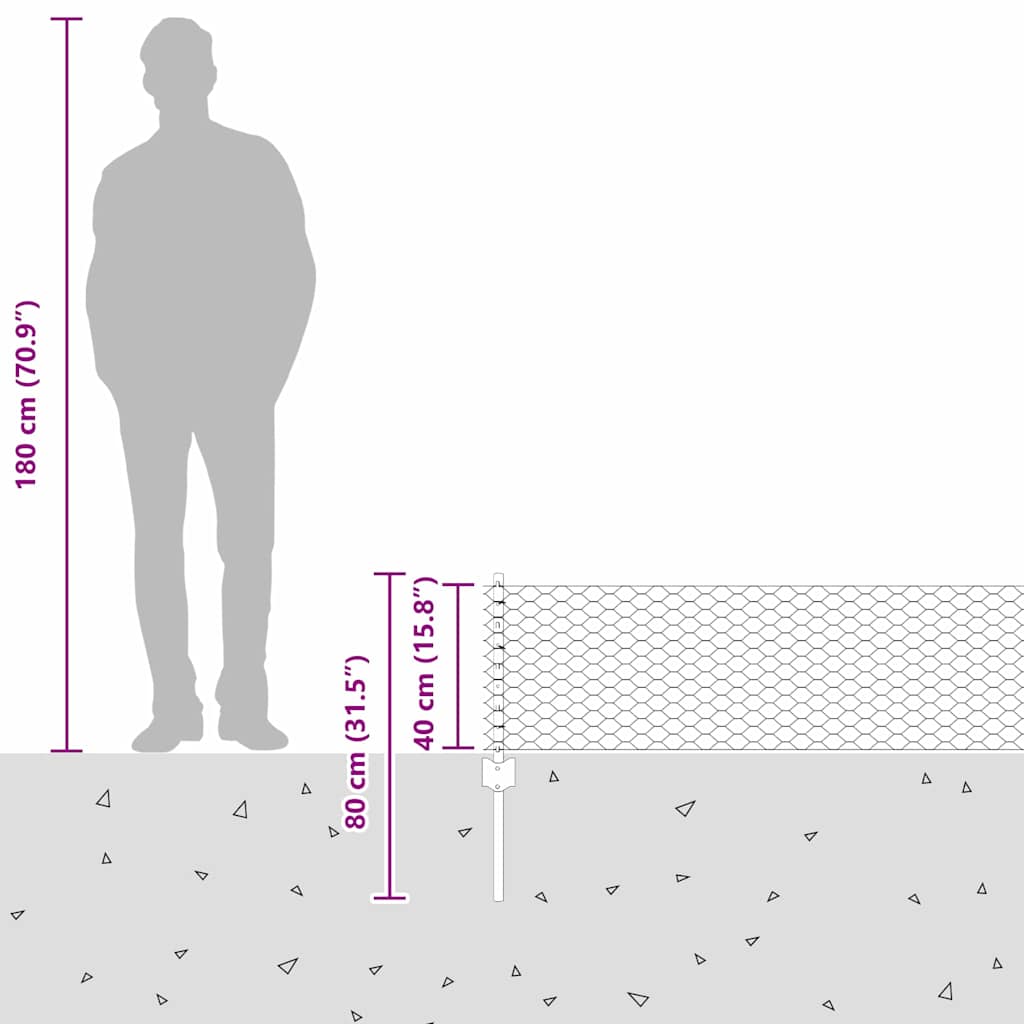 Zavarena žičana ograda 10 x 0,4 m (Š x V) Čelik premazan PVC-om