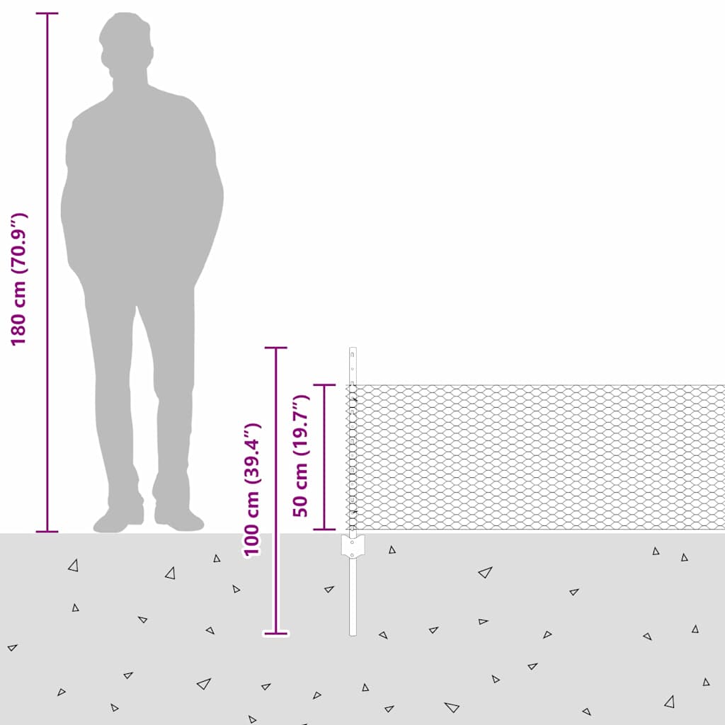 Zavarena žičana ograda 10 x 0,5 m (Š x V) Čelik premazan PVC-om