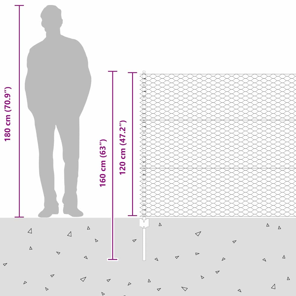 Zavarena žičana ograda 10 x 1,2 m (Š x V) Čelik premazan PVC-om