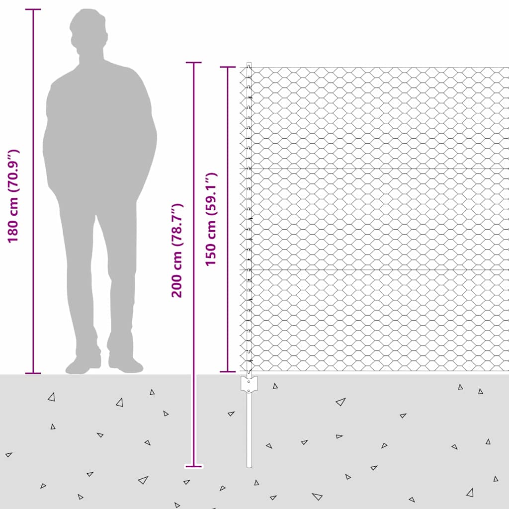 Zavarena žičana ograda 10 x 1,5 m (Š x V) Čelik premazan PVC-om