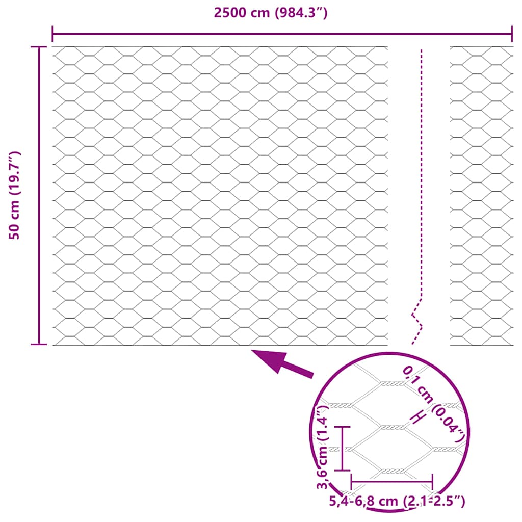 Zavarena žičana ograda 25 x 0,5 m (Š x V) Čelik premazan PVC-om