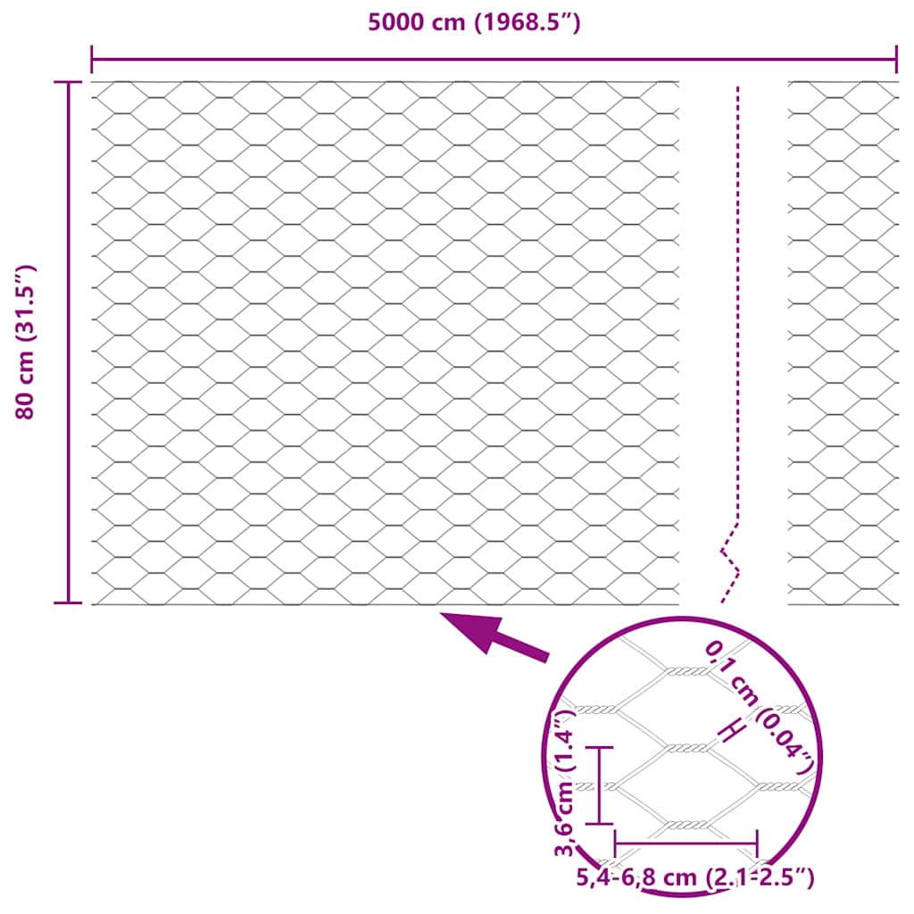 Zavarena žičana ograda 50 x 0,8 m (Š x V) Čelik premazan PVC-om
