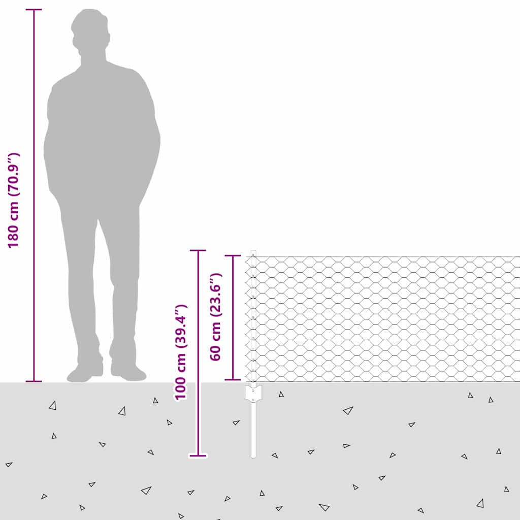 Zavarena žičana ograda 100 x 0,6 m (Š x V)