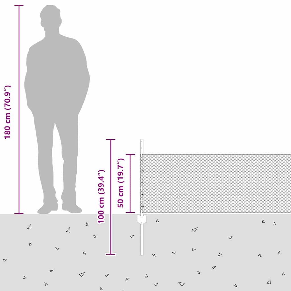 Zavarena žičana ograda 10 x 0,5 m (Š x V) Čelik premazan PVC-om