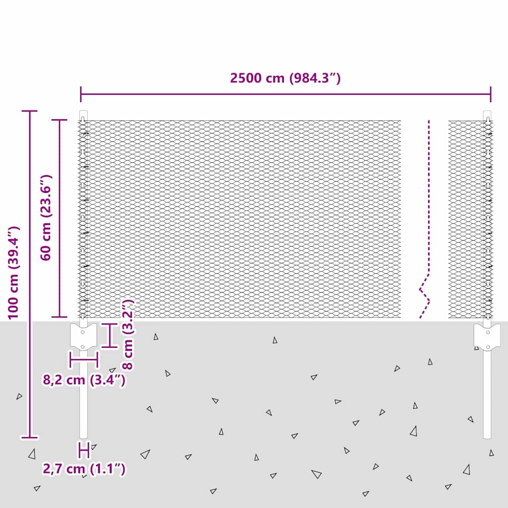 Zavarena žičana ograda 25 x 0,6 m (Š x V) Čelik premazan PVC-om