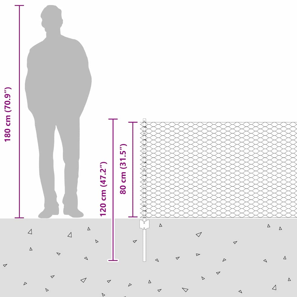 Zavarena žičana ograda 25 x 0,8 m (Š x V) Čelik premazan PVC-om