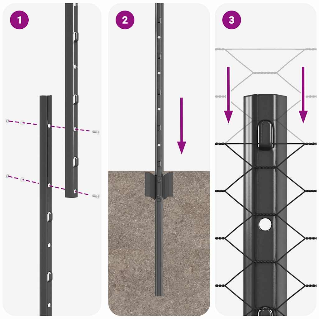 Zavarena žičana ograda 25 x 1,5 m (Š x V) Čelik premazan PVC-om