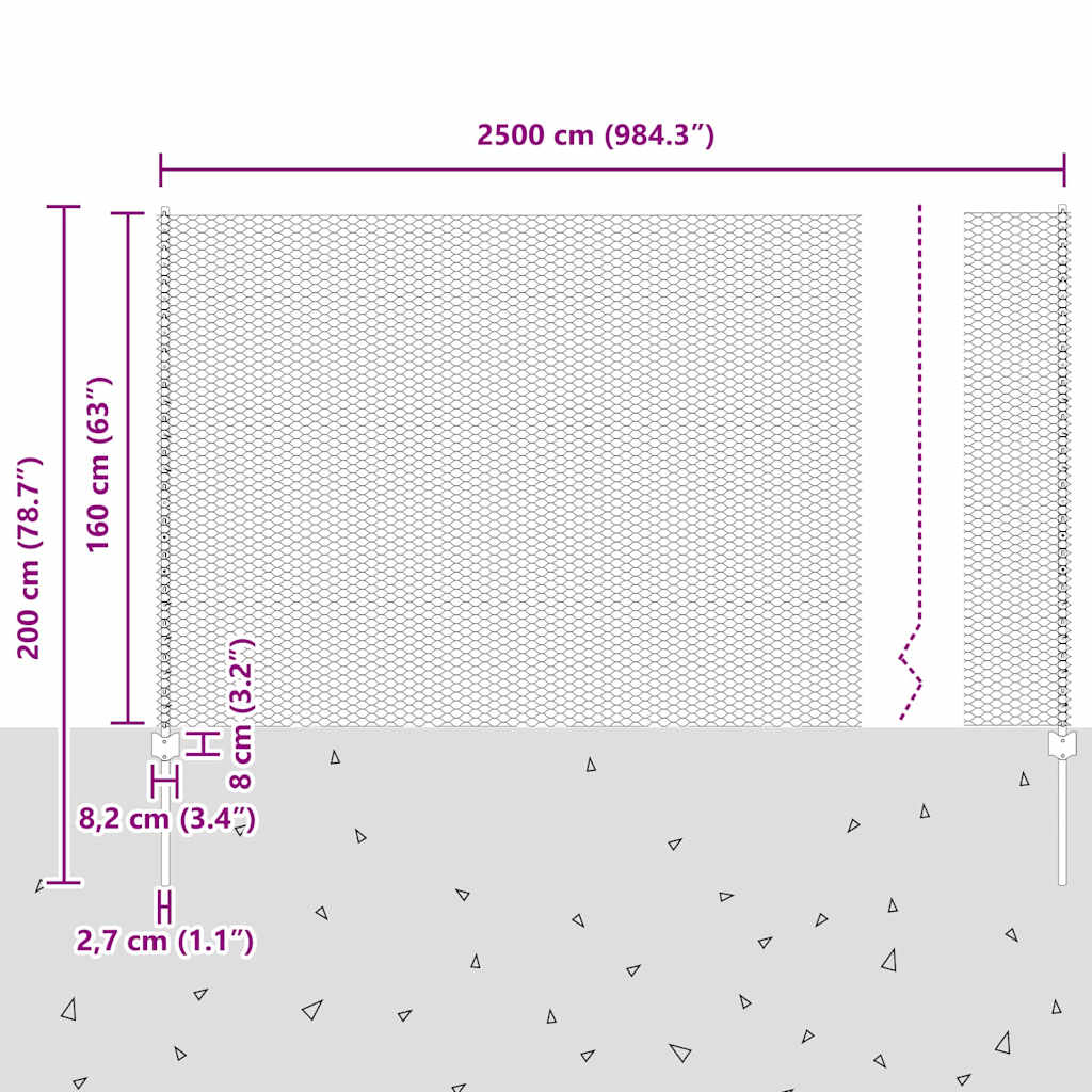 Zavarena žičana ograda 25 x 1,6 m (Š x V) Čelik premazan PVC-om