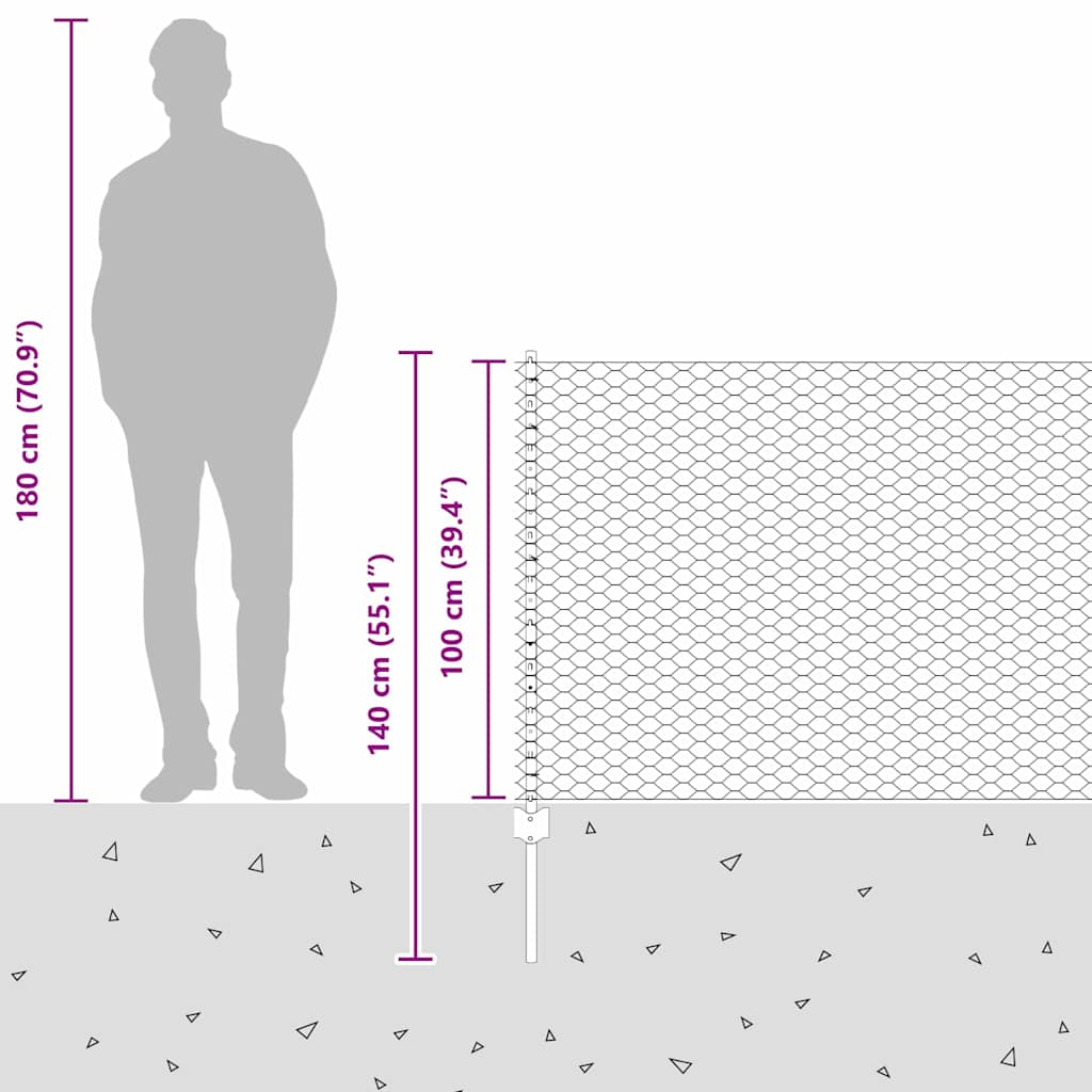 Zavarena žičana ograda 50 x 1 m (Š x V) Čelik premazan PVC-om