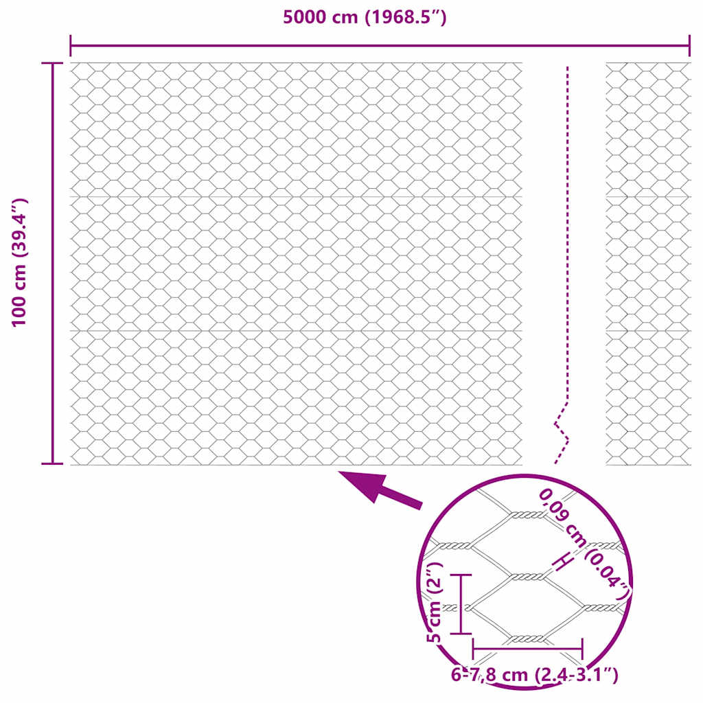 Zavarena žičana ograda 50 x 1 m (Š x V) Čelik premazan PVC-om