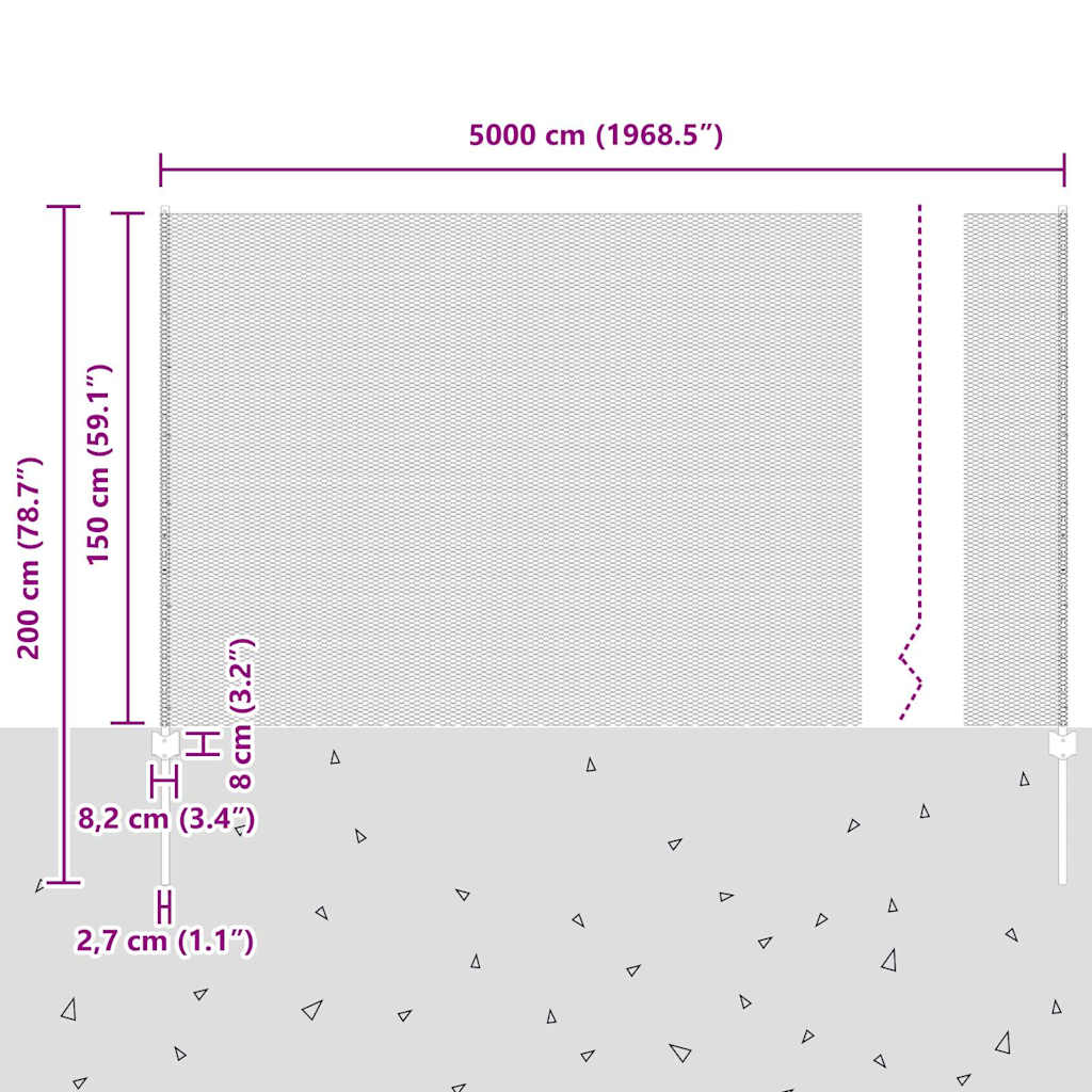 Zavarena žičana ograda 50 x 1,5 m (Š x V) Čelik premazan PVC-om