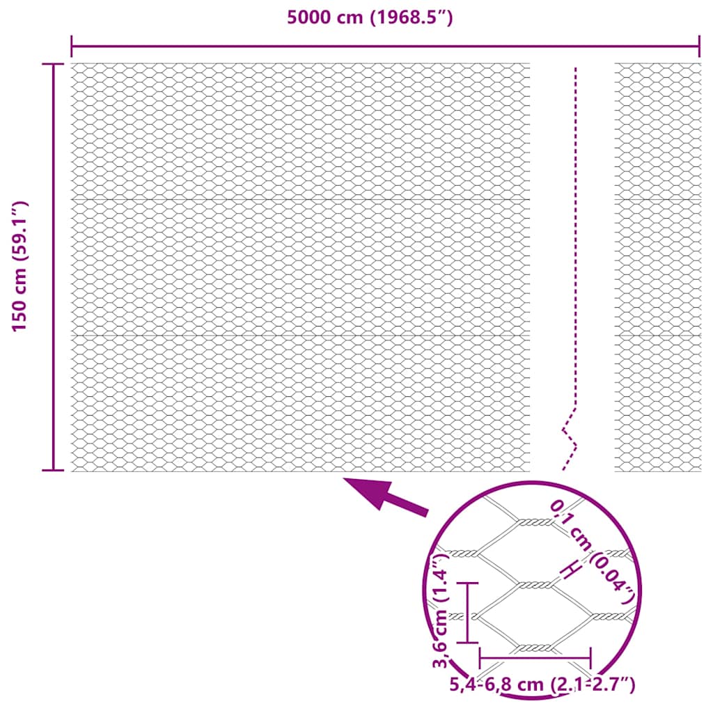 Zavarena žičana ograda 50 x 1,5 m (Š x V) Čelik premazan PVC-om