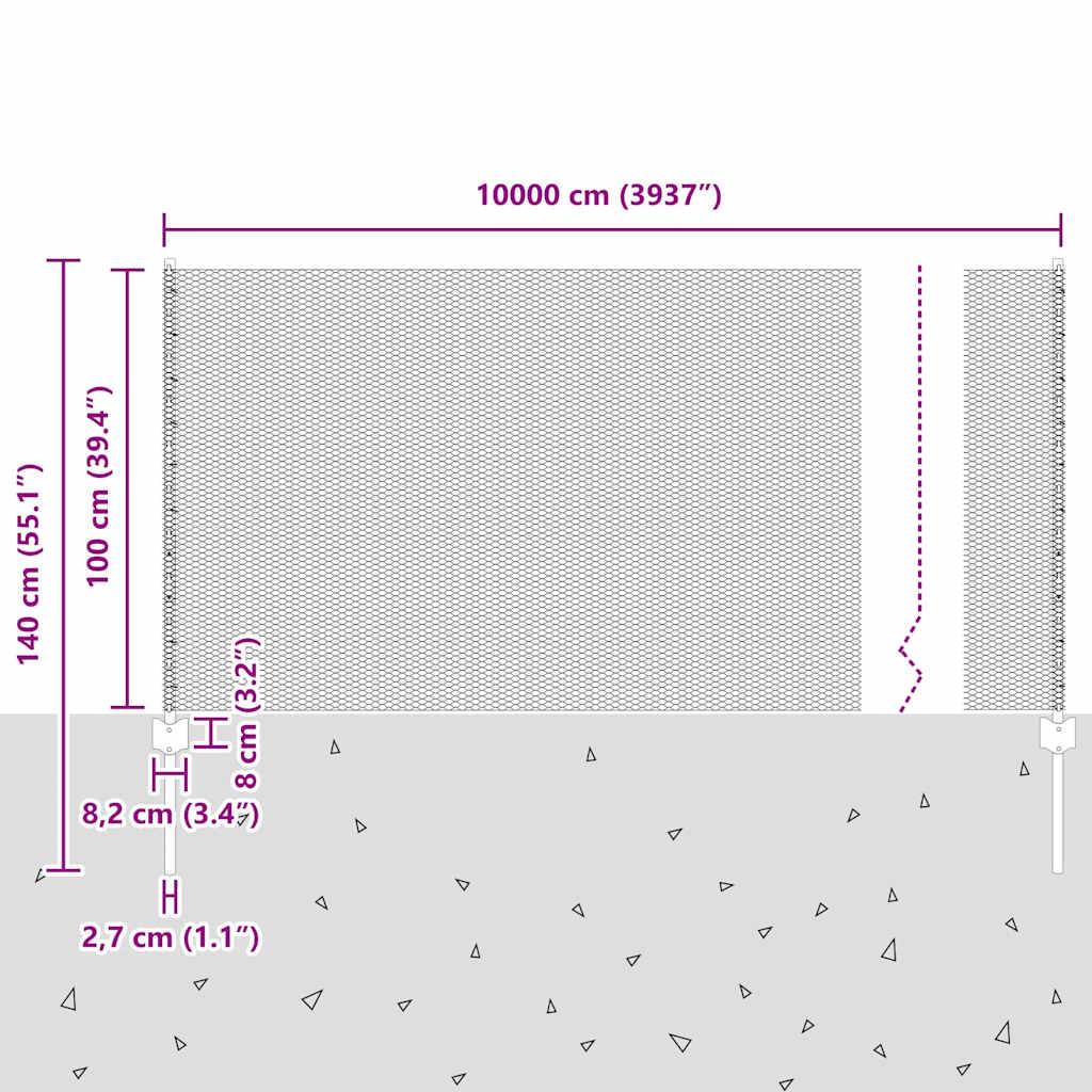 Zavarena žičana ograda 100 x 1 m (Š x V) Čelik premazan PVC-om