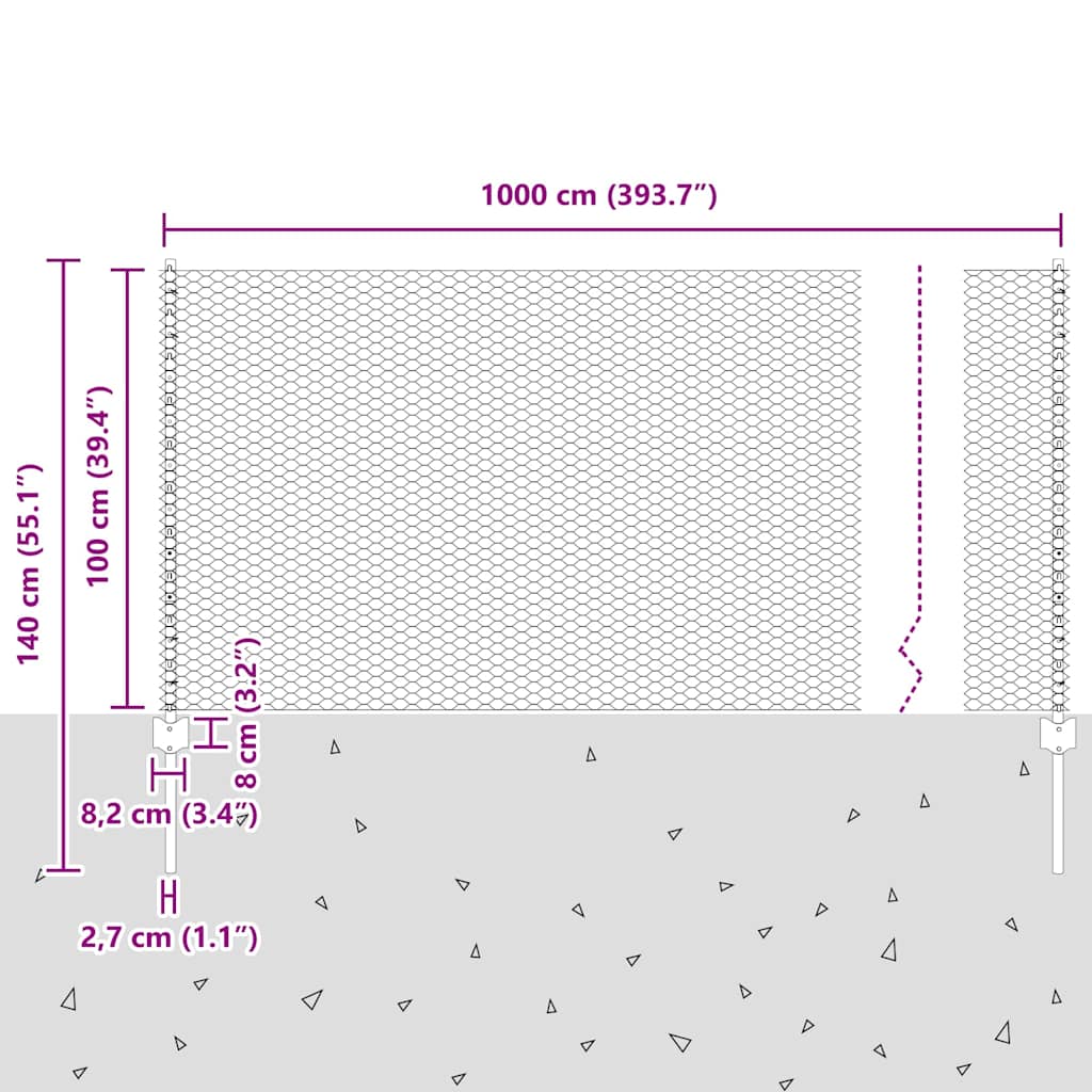 Zavarena žičana ograda 10 x 1 m (Š x V) Vruće pocinčani čelik