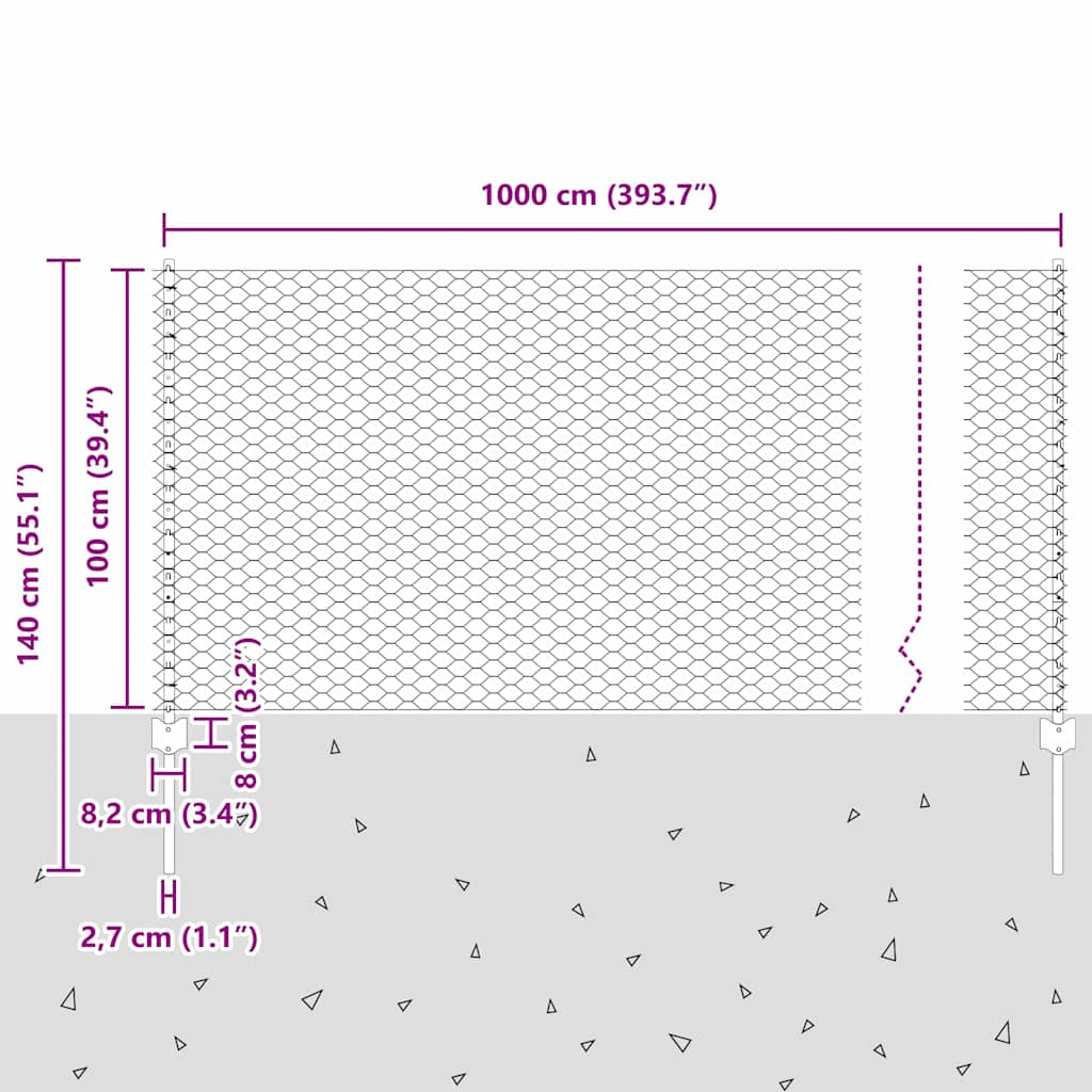 Zavarena žičana ograda 10 x 1 m (Š x V) Vruće pocinčani čelik
