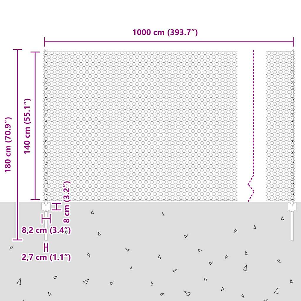 Zavarena žičana ograda 10 x 1,4 m (Š x V) Vruće pocinčani čelik