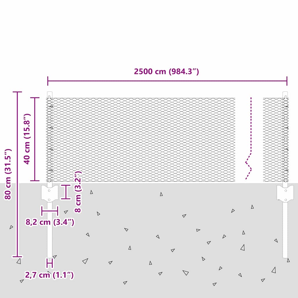 Zavarena žičana ograda 25 x 0,4 m (Š x V) Vruće pocinčani čelik