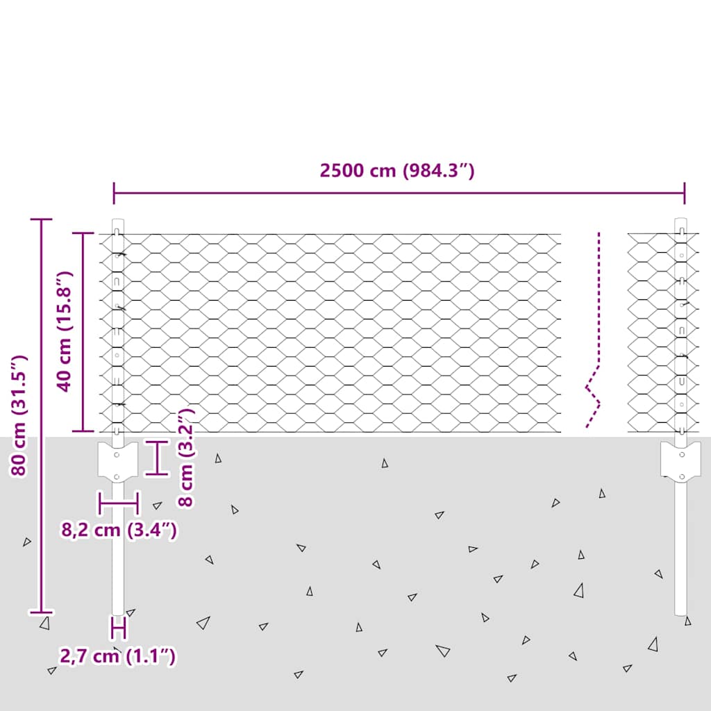 Zavarena žičana ograda 25 x 0,4 m (Š x V) Vruće pocinčani čelik