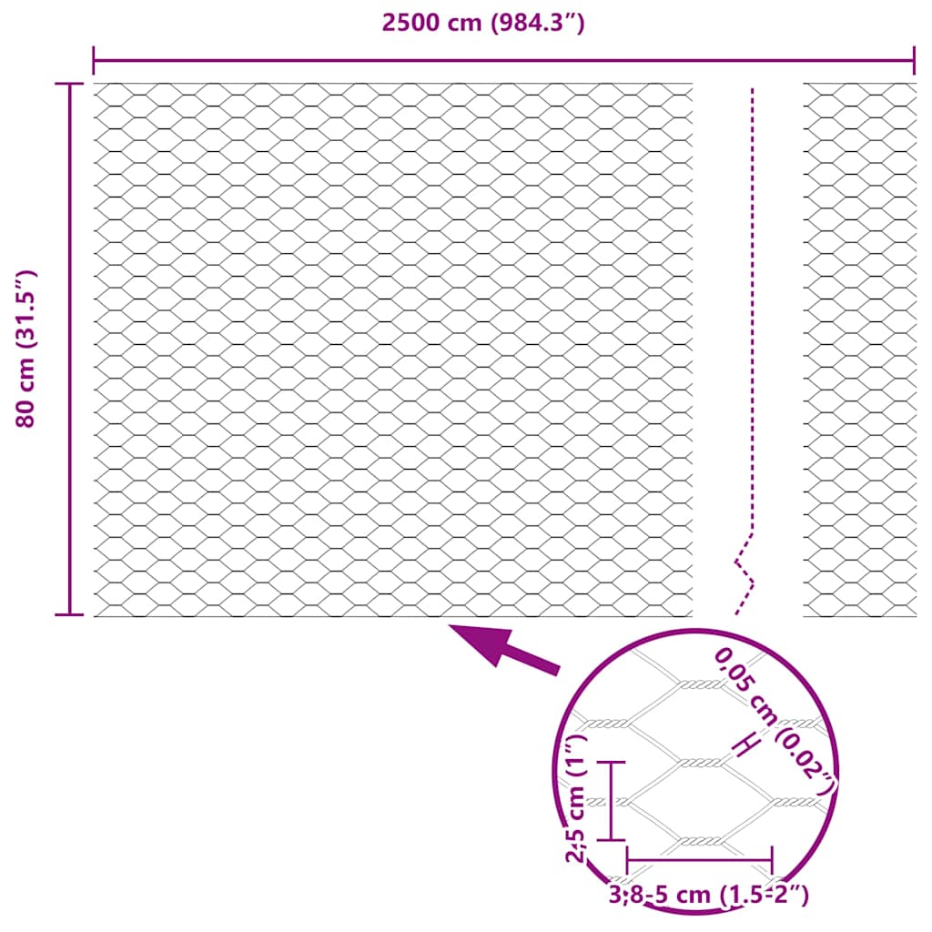 Zavarena žičana ograda 25 x 0,8 m (Š x V) Vruće pocinčani čelik