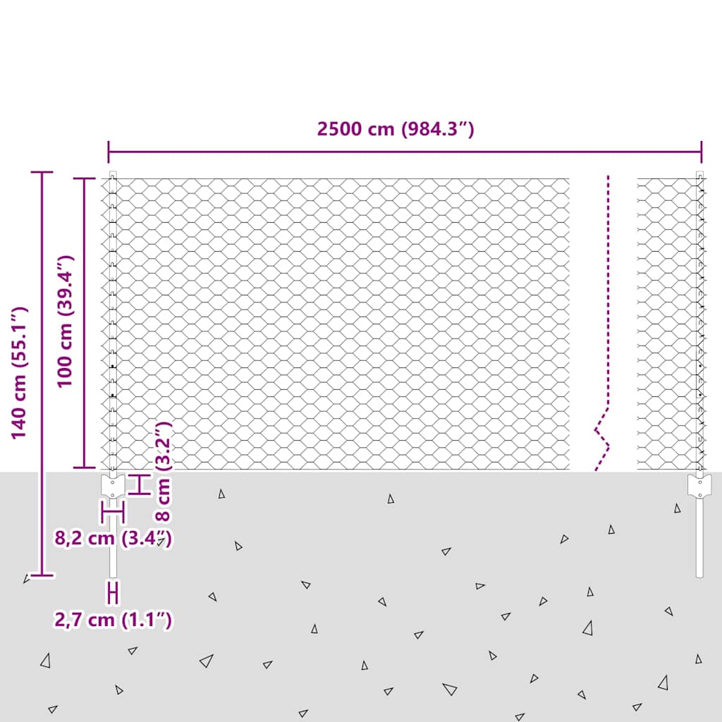 Zavarena žičana ograda 25 x 1 m (Š x V) Vruće pocinčani čelik