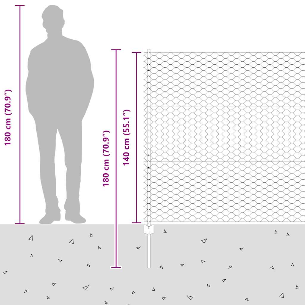Zavarena žičana ograda 25 x 1,4 m (Š x V) Vruće pocinčani čelik